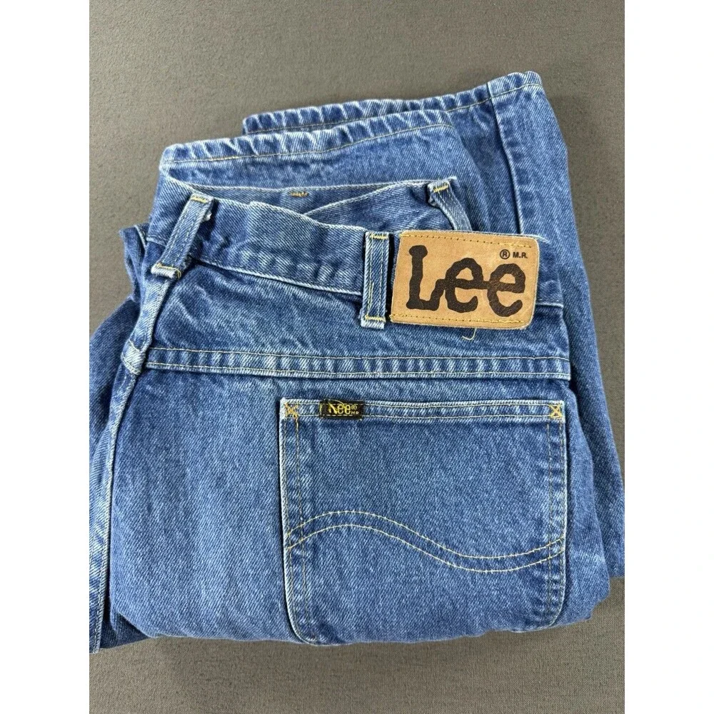 Vintage 80s Lee Riders Jeans Mens 38x34 (Fits 36w) Straight Denim USA MADE UNION